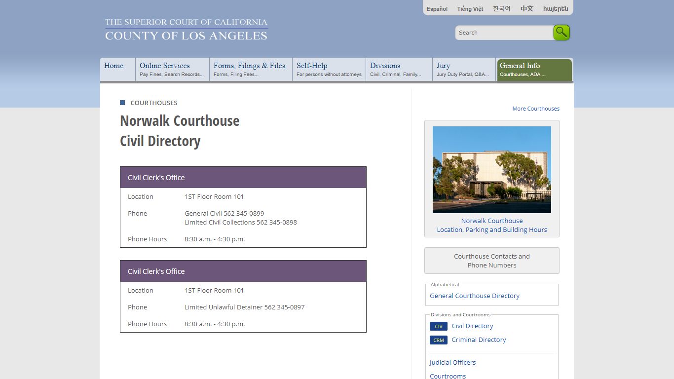 Courthouses in Los Angeles County - Contacts and Locations - LA Court